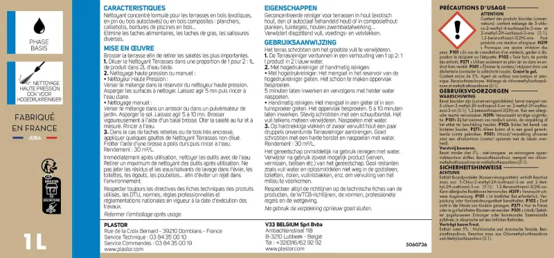 Nettoyant Concentré Entretien des terrasses 