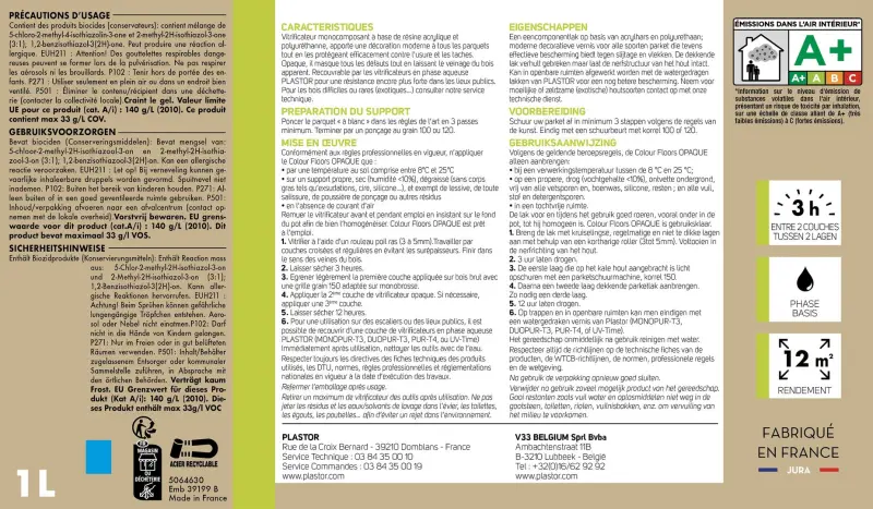 Colour Floors Opaque Vitrificateur Opaque