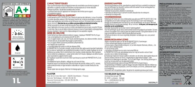 PRIM'BETON PLUS Sous-Couche béton