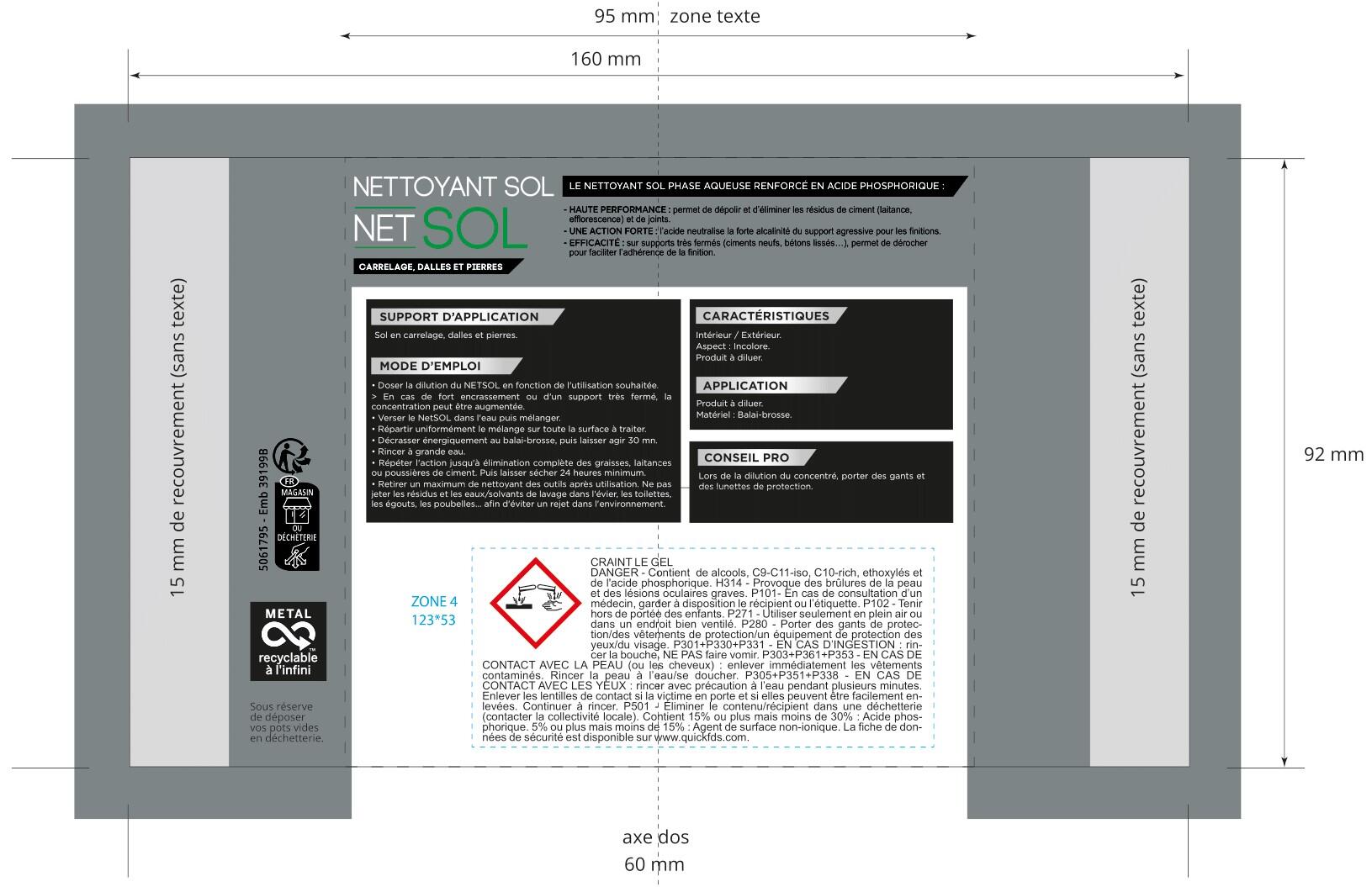 NET SOL Nettoyant sol - Cecil Professionnel | Fabrication Française
